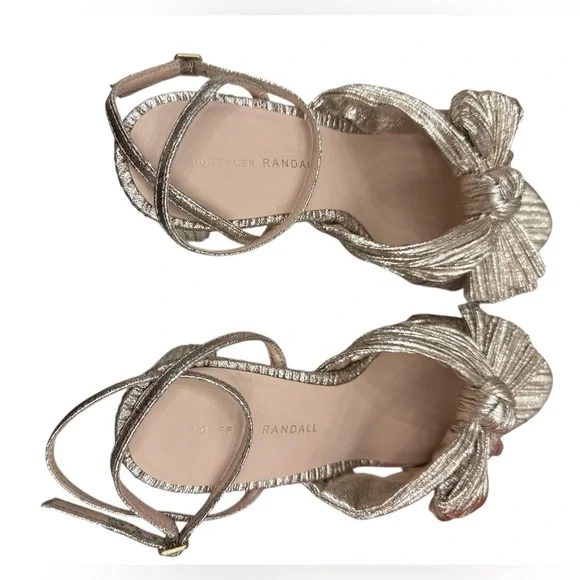 Loeffler Randall Camellia Champagne Pleated Bow Heel - Picture 11 of 11